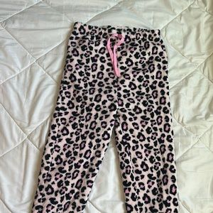 Pink cheetah print pajama pants